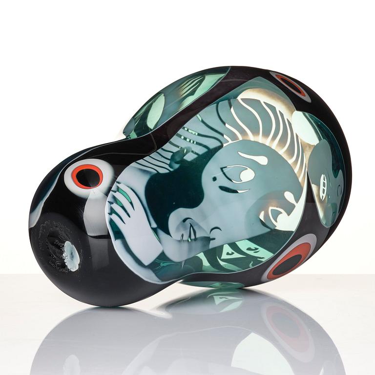 Peter Hermansson, a graal glass vase, blown by Micke Johansson, Örsjö, 2012.