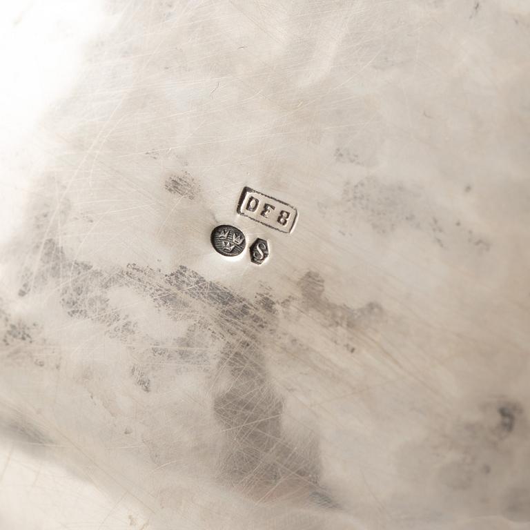 A Rococo-style silver coffee pot, creamer and sugar bowl, 20th Century.