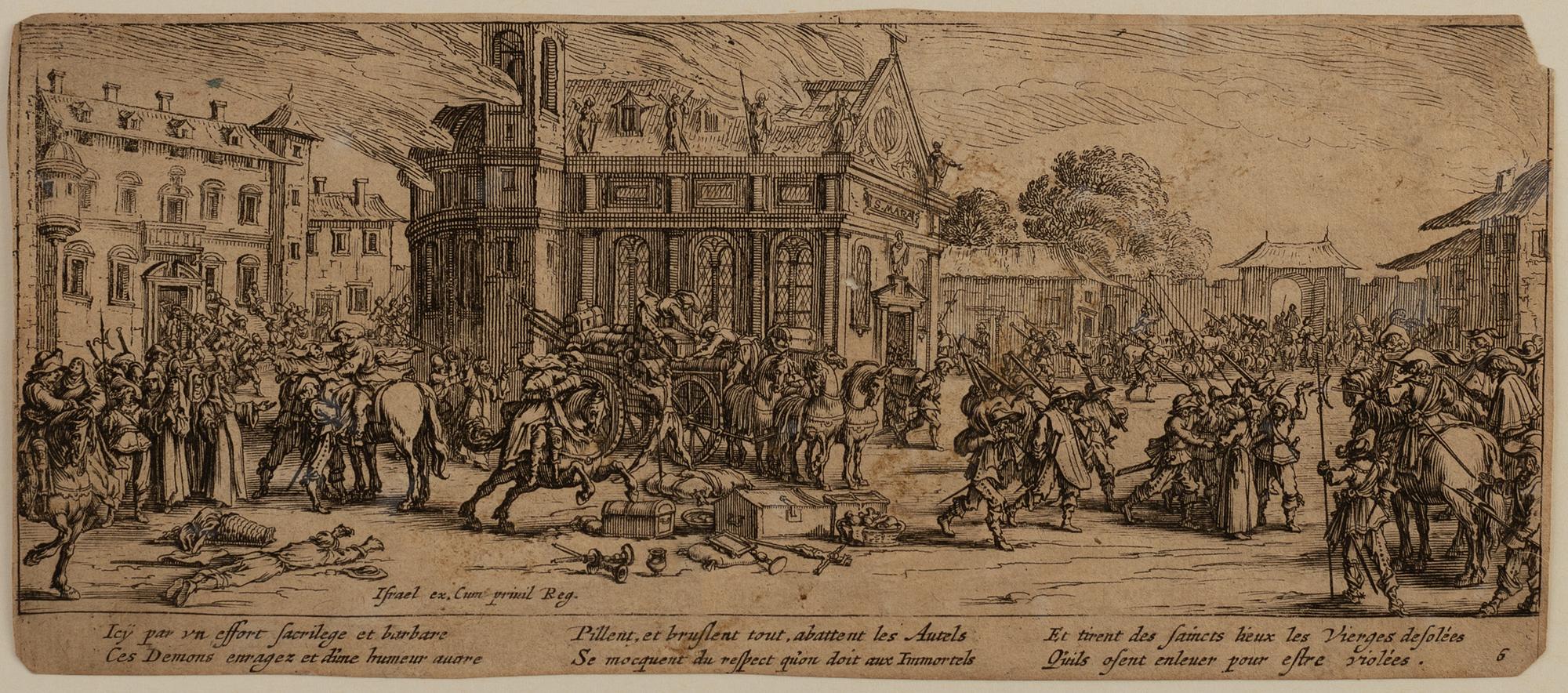 JACQUES CALLOT, etching, 9, 1633, état II and III.