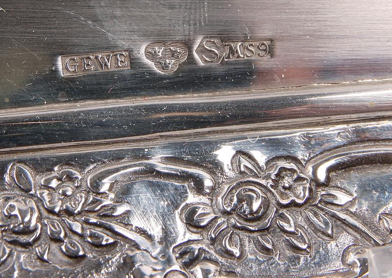 KAFFESERVIS, 4 delar, silver, rokokostil, GEWE, 1979. Vikt 1550 gram.