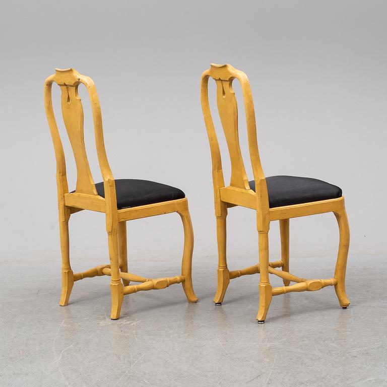 A mid 18th Century pair of rococo chairs.