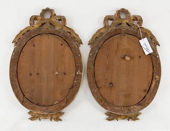 A pair of gustavian mirror sconces. late 18th century.