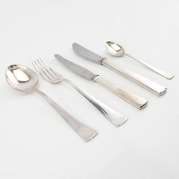 Gustaf Jansson cutlery, 72 pcs "Diplomat", silver Stockholm CG Hallberg and GAB 1950s.