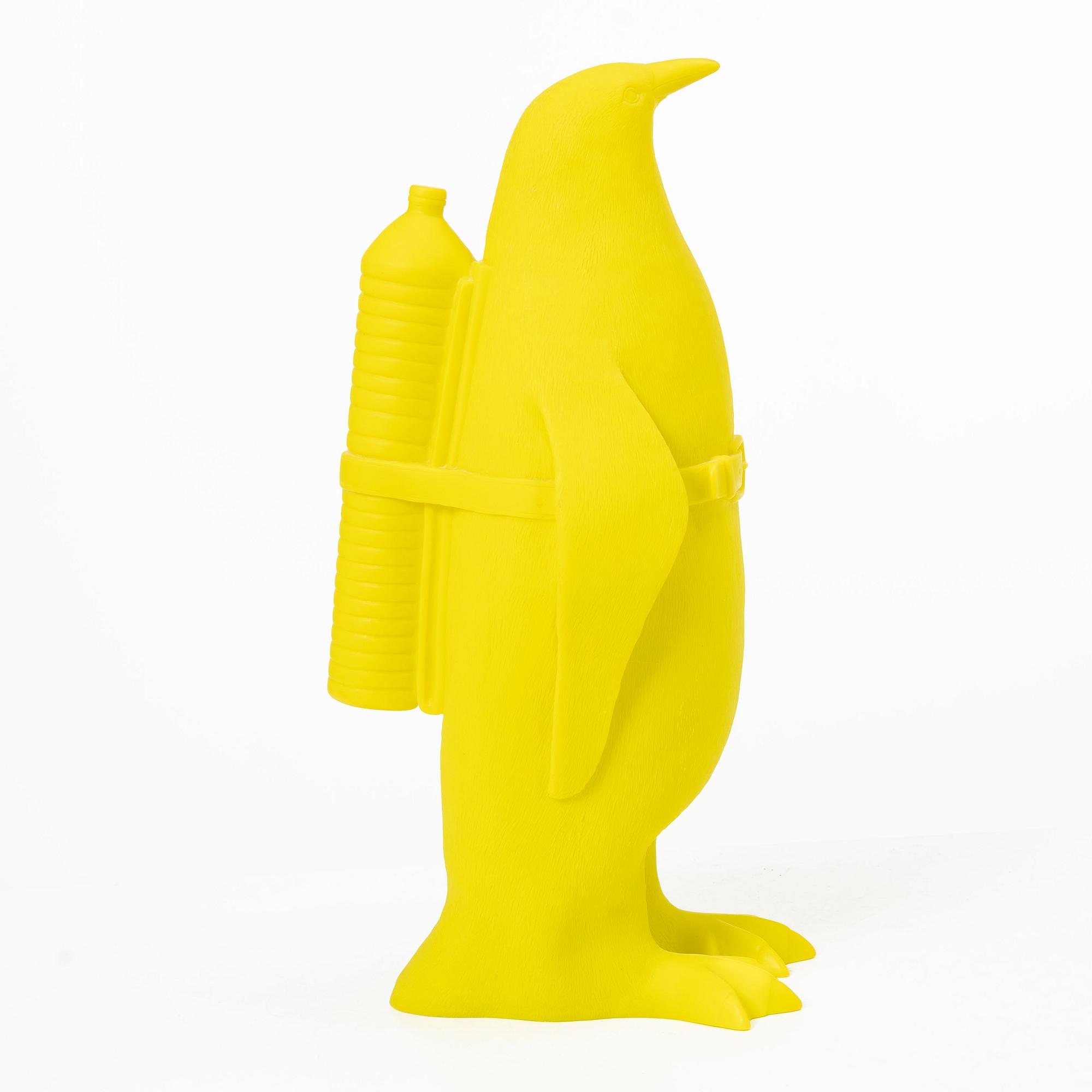 William Sweetlove, "Small cloned penguin with water bottle".