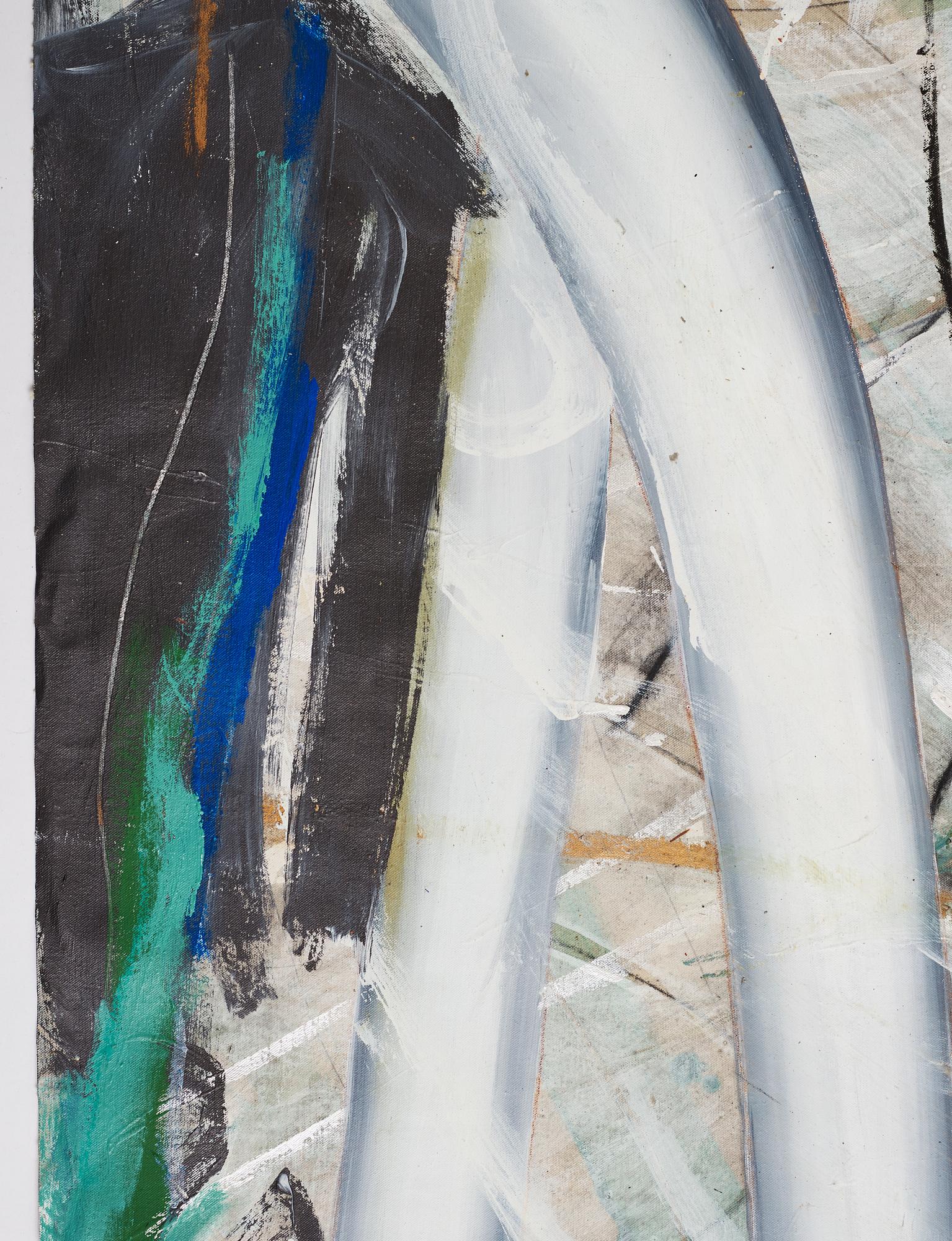 Steven Sorman, oil and mixed media on canvas, signed and dated 1987.