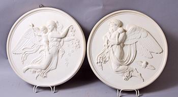 VÄGGPLATTOR, 2 st, gips, sign Eneret.