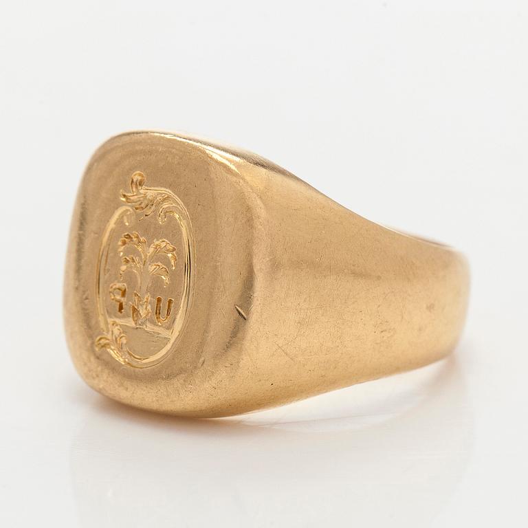 Sinettisormus, 18K kultaa. Tukholma 1962.