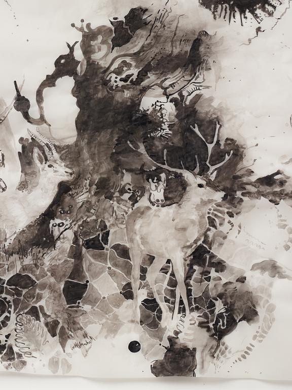 Lotta Döbling, signed and dated 2014. Ink on paper.