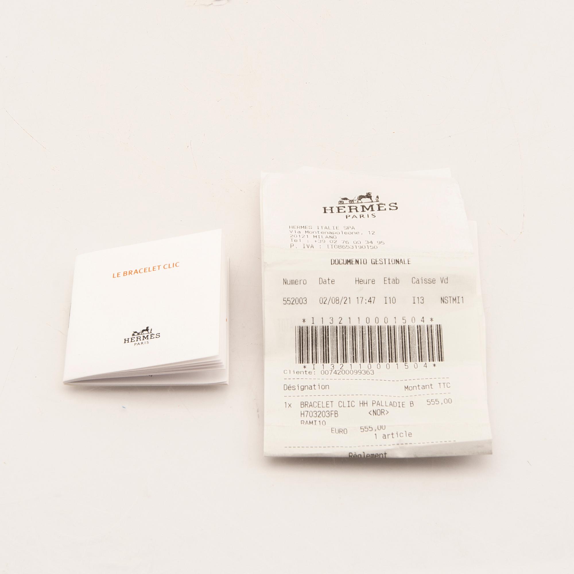 Hermès, armband "Le bracelet clic HH", 2021.