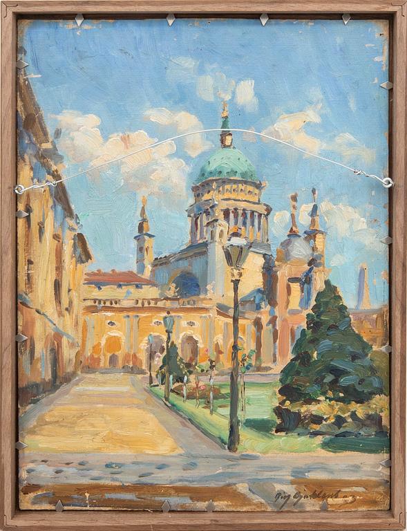 Richard Björklund, olja på pannå signerad och daterad 23 (?) a tergo.