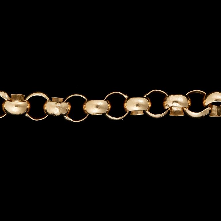 KEDJA, 18K guld. Vikt ca 18 gram.