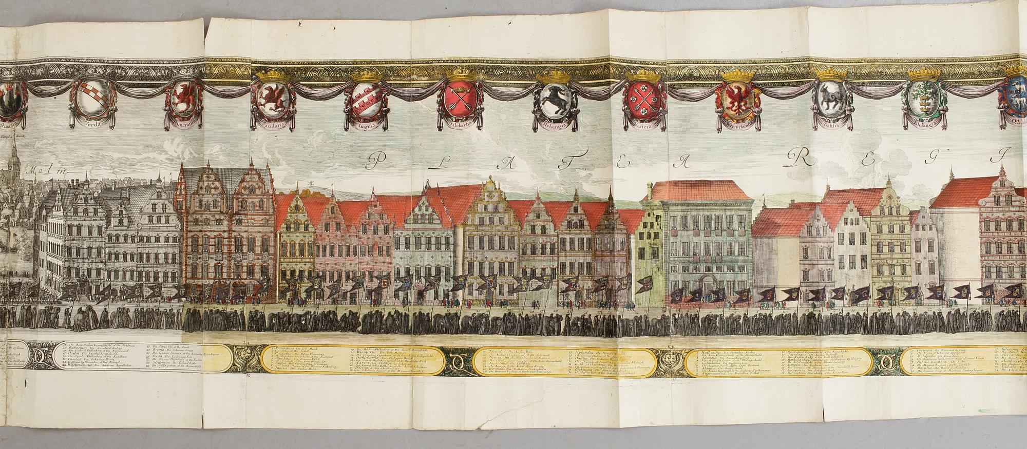 ERIK DAHLBERGH, gravyr, Karl X Gustafs gravtåg, ur Samuel von Pufendorfs verk från 1696.