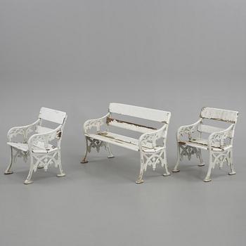 TRÄDGÅRDSGRUPP, 4 delar, aluminium, 1900-talets andra hälft.