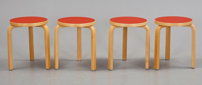 PALLAR, 4 st, modell "60", Alvar Aalto, Artek.