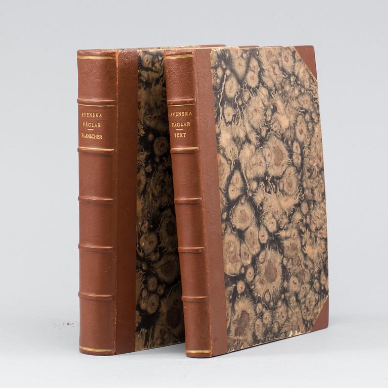 BOKVERK, 2 volymer, "Svenska fåglar",  M.W. & F von Wright. Stockholm, 1924.