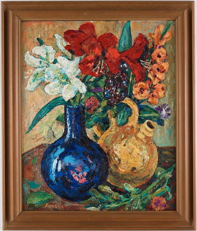 Albin Amelin, Still life with flowers.