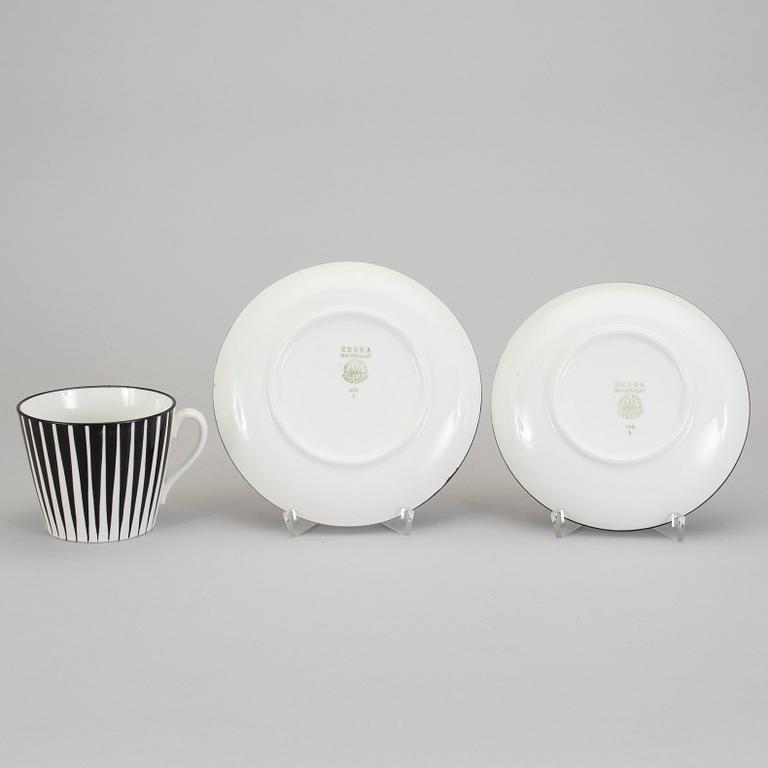 A 12 part earthenware service "Zebra" designed by Eugene Trost for Gefle, in production 1855-67.
