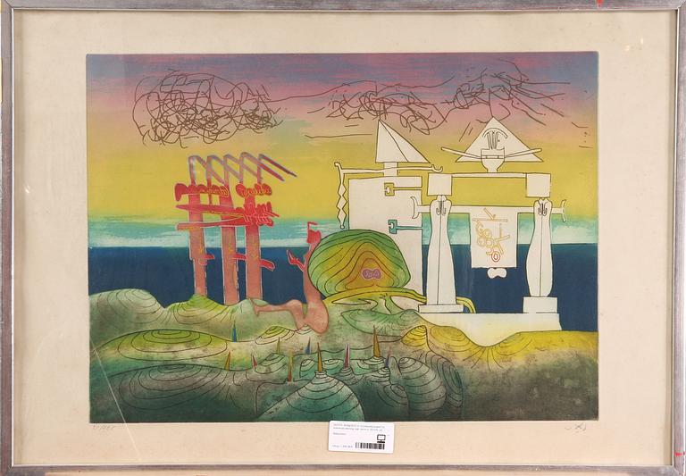 ROBERTO S. ECHAUREN MATTA, kolorerad etsning, sign samt nr 35/125.