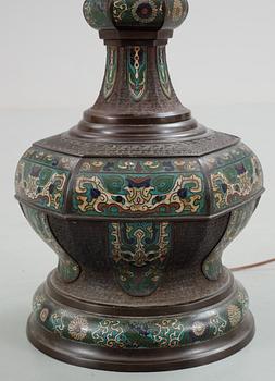 A bronze and cloisonné floor lamp ca 1900.