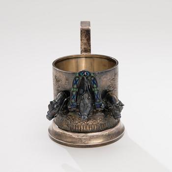 TEGLAS HOLDER, silver and enamel, St.Petersburg 1895, Timothy Hesketh.