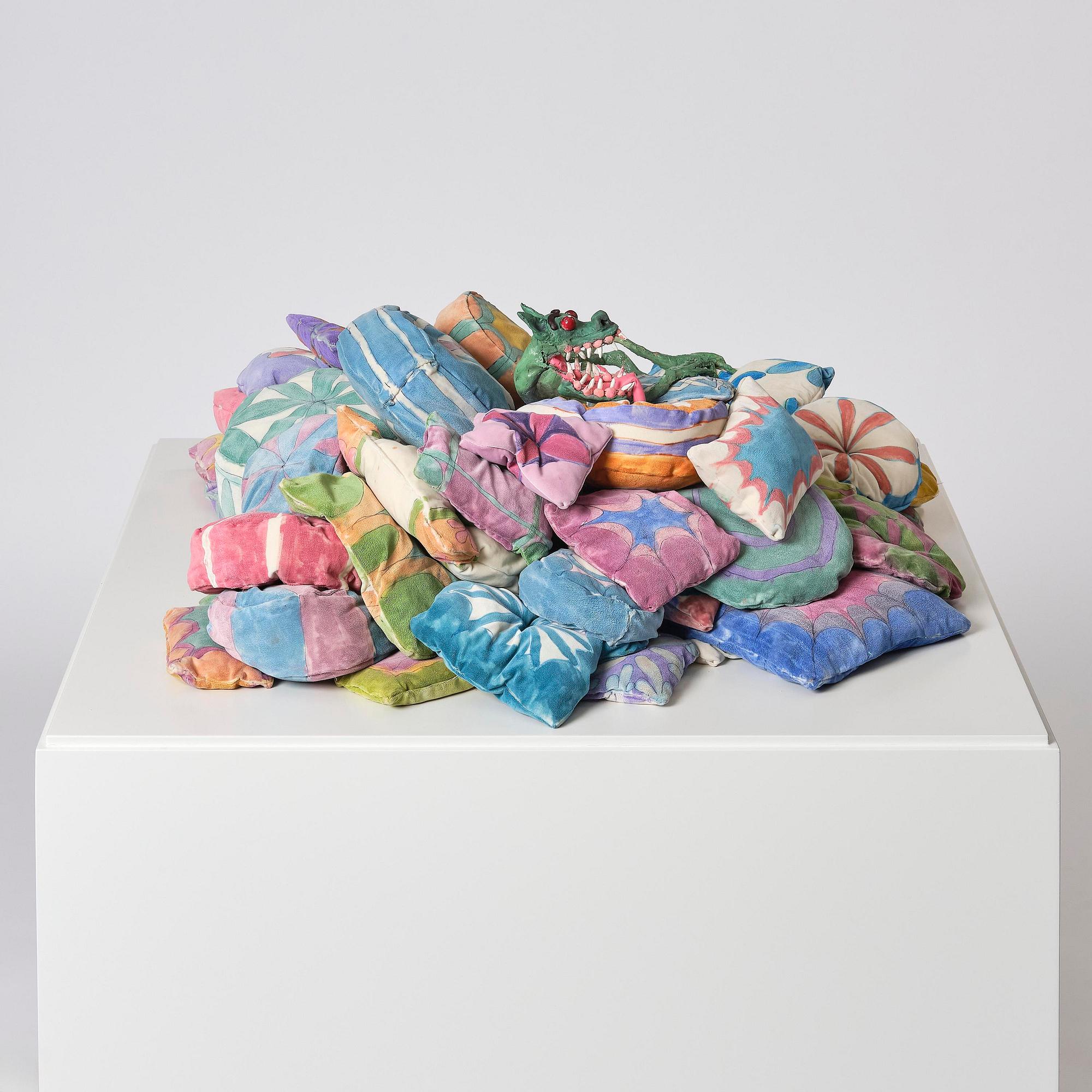 Nathalie Djurberg & Hans Berg, "Dragon on Pillows".