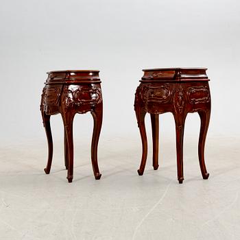 A pair of bedside tables in Rococo style, second half of the 20th century.