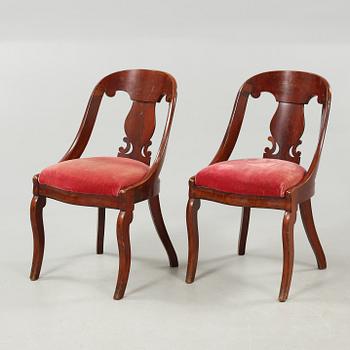 STOLAR, 4 st, s k Göteborgsstolar, 1800-tal.