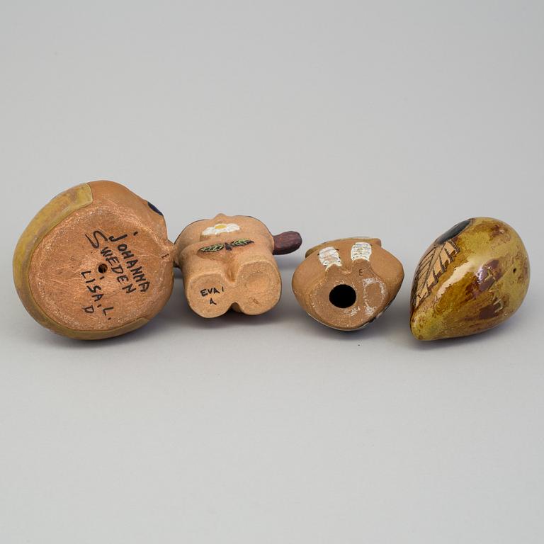 LISA LARSON, figurer, 4 st, stengods, Gustavsberg.