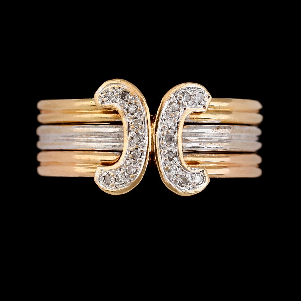 RING, 18K flerfärgat guld, diamanter.