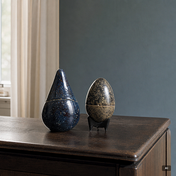 Hans Hedberg, two lidded jars, Biot, France,