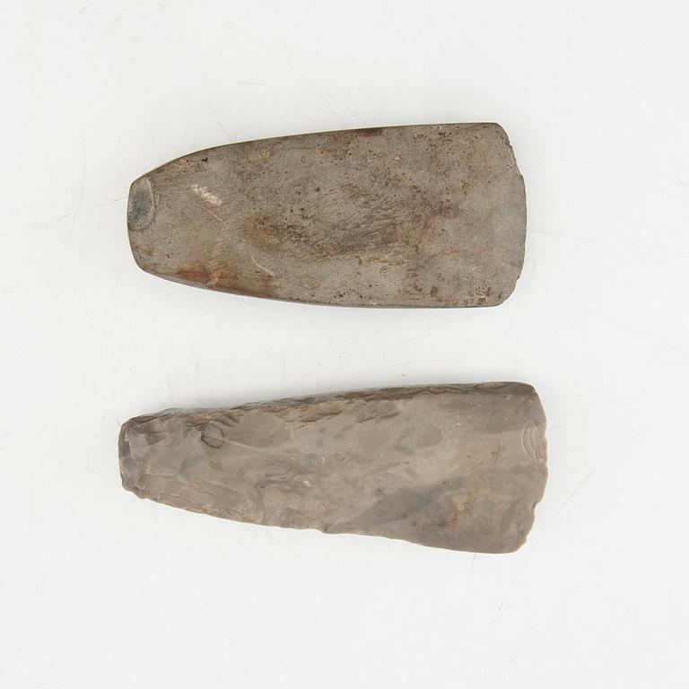 Stone axes, four pieces, Neolithic.