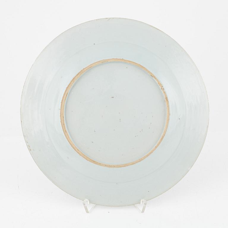 Kaffekanna samt tallrikar, 4 st, porslin, Kina, Qianlong (1736-95).