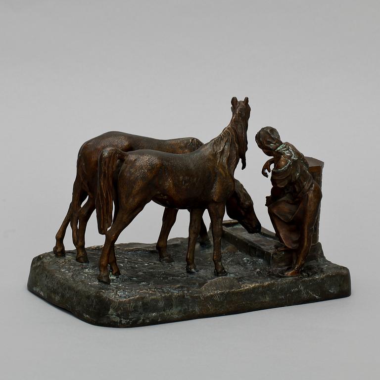 OKÄND KONSTNÄR, skulptur, patinerad metall, 1900-tal.