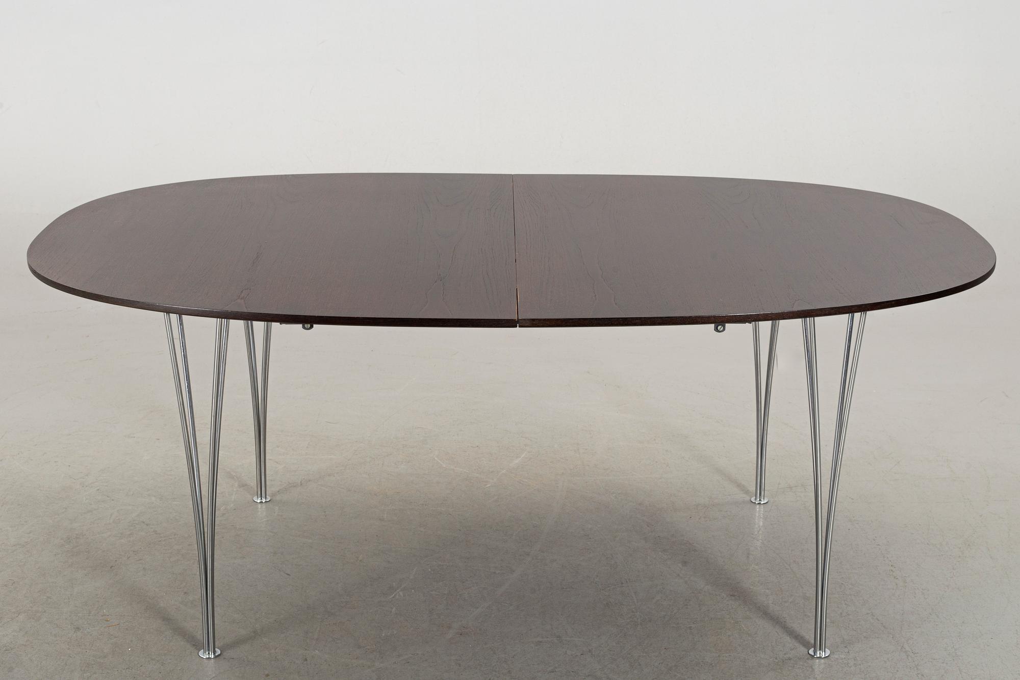 A SUPERELLIPS TABLE IN WENGE. BRUNO MATHSSON AND PIET HEIN for FRITZ HANSEN.