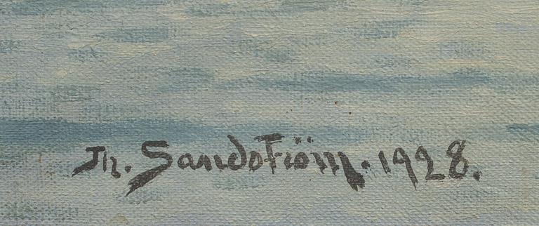JOHAN OSSIAN-ANDERSSON, oljemålning, signerad Th. Sandström.