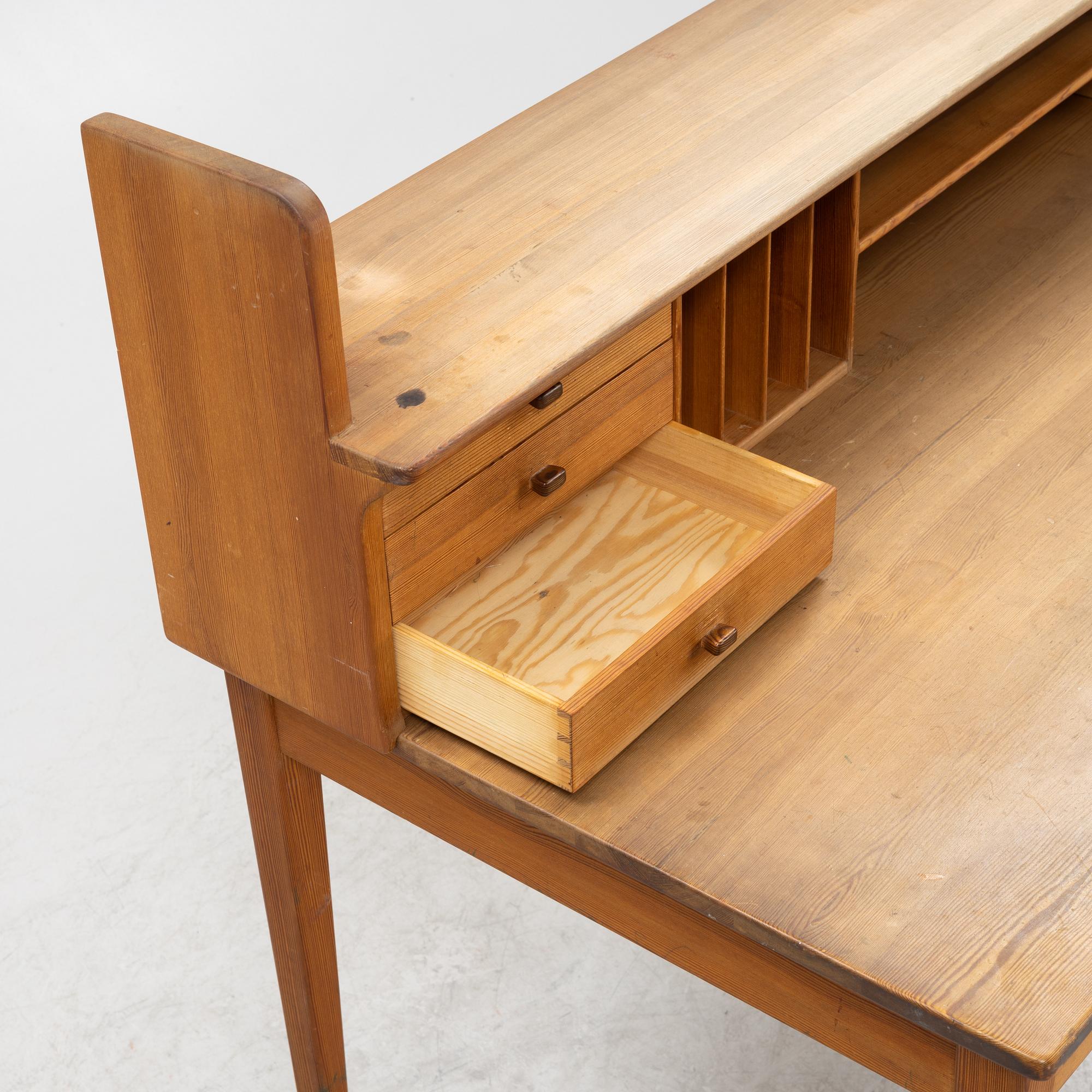 Carl Malmsten, a 'Fryklund' pinewood desk.