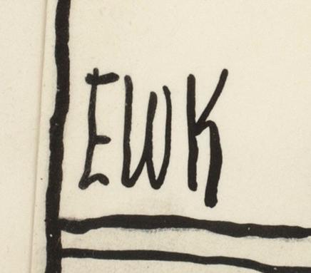 EVERT KARLSSON, teckning, signerad EWK.