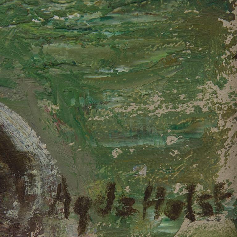 AGDA HOLST, olja på  pannå, signerad.