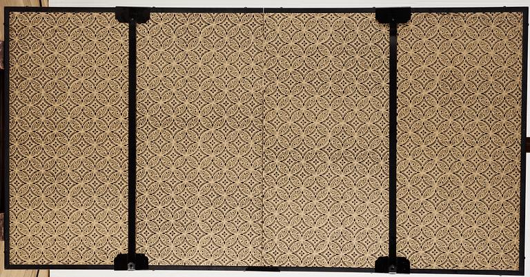 A Japanese four fold screen, 19th Century.