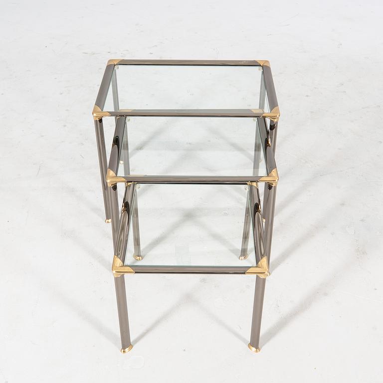 A late 20th century metal nesting table.