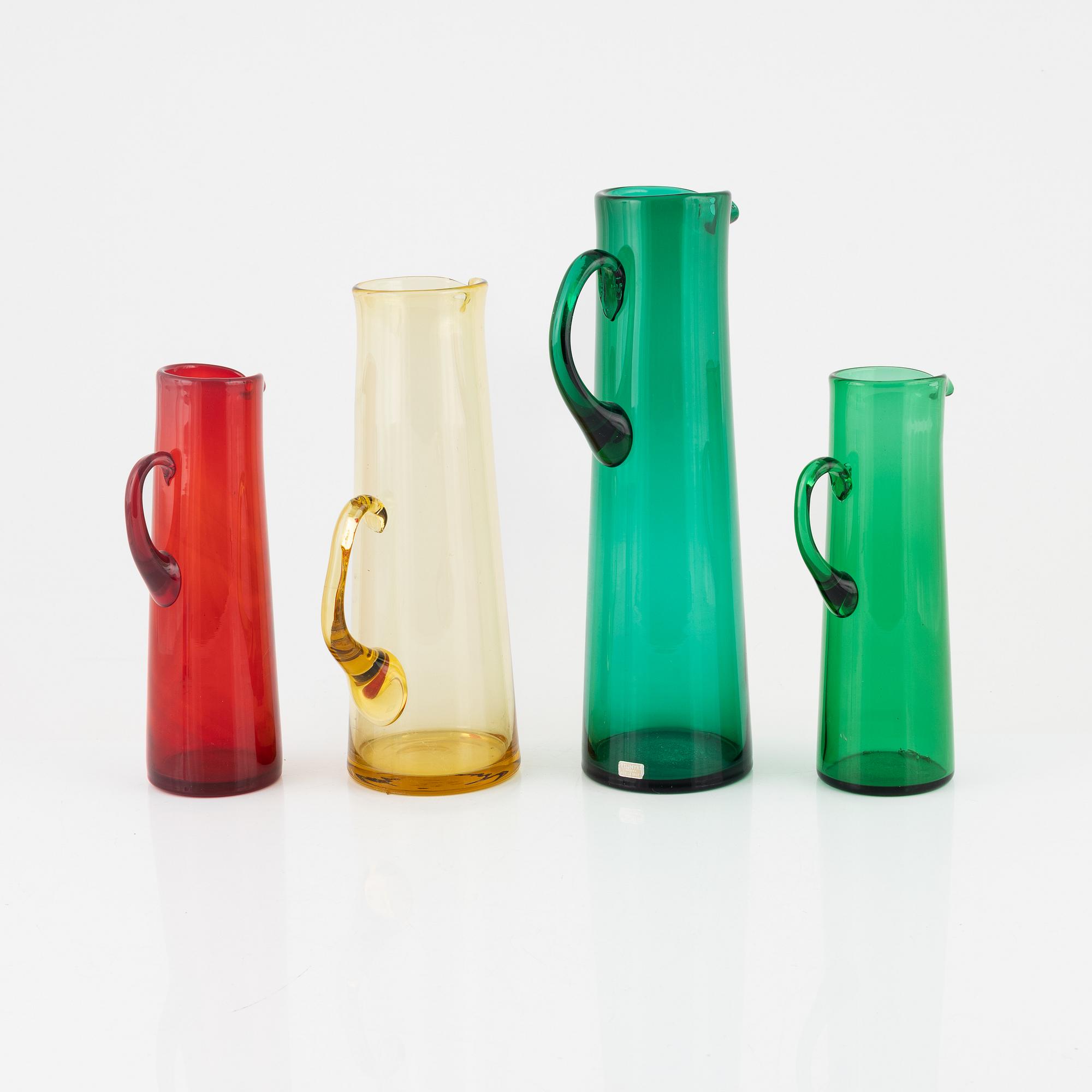 Kannor, 8 st, glas, Reijmyre, 1900-talets andra hälft.