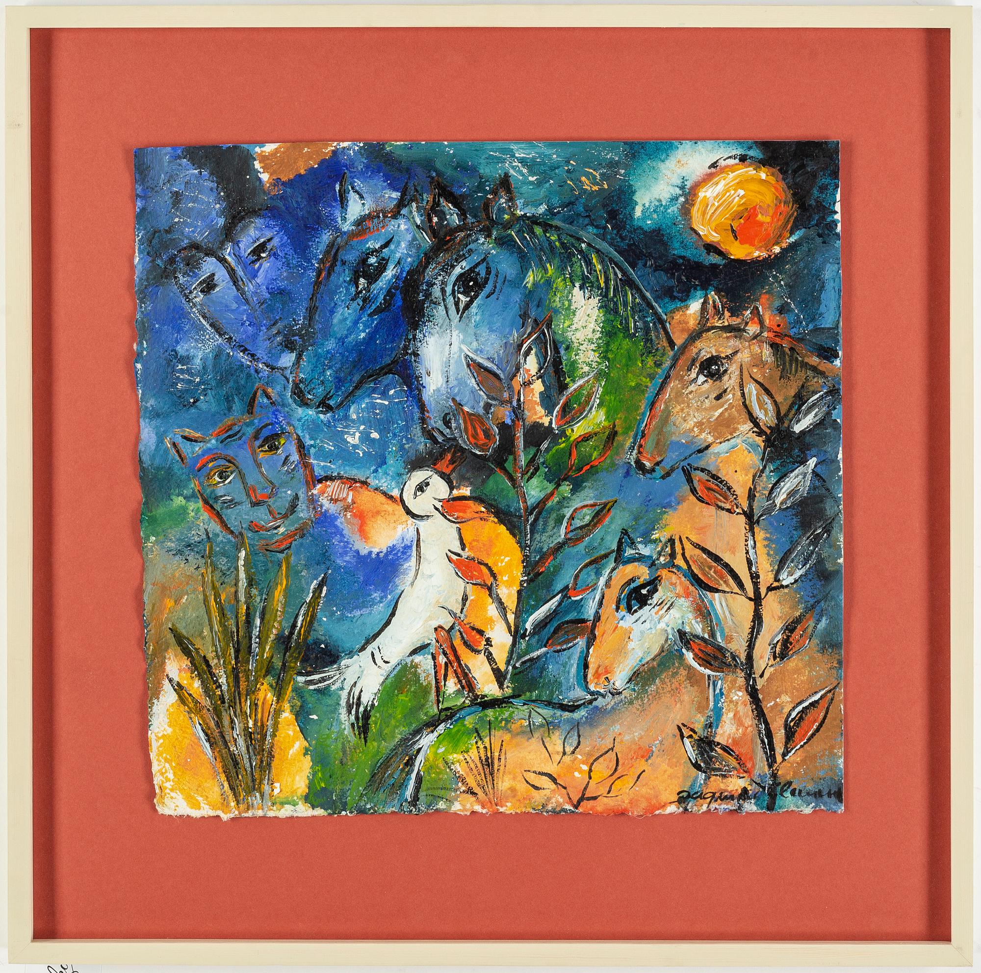 DAGMAR GLEMME, mixed media on paper, signed.