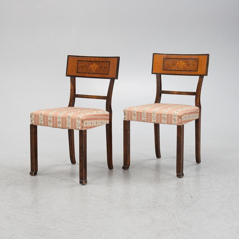 A pair of Swedish Grace chairs, 1920's/30's.