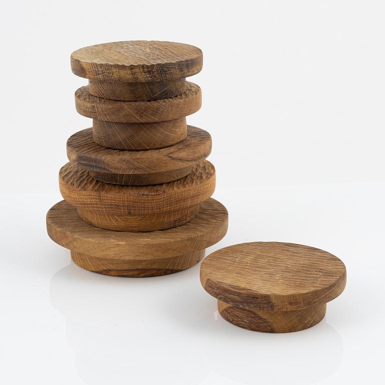 Magnus Ek, a set of six red oak serving plates for Oaxen Krog.