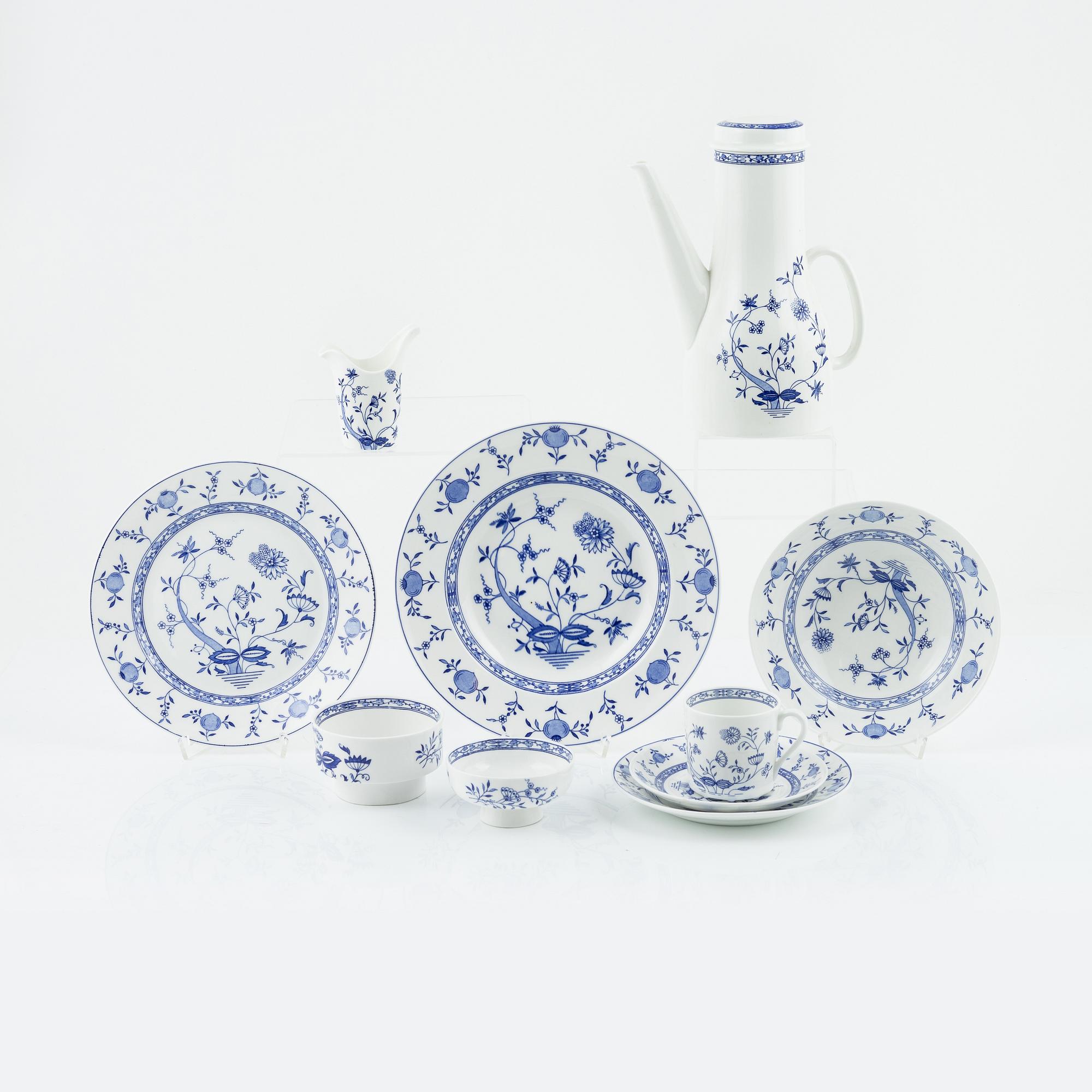 Stig Lindberg, servis, 98 delar, benporslin, "Dresden", Gustavsberg.