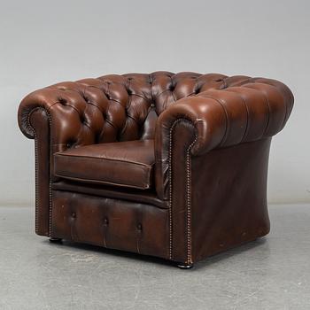 SOFFA OCH FÅTÖLJ, Chesterfield, 1900-talets andra hälft.