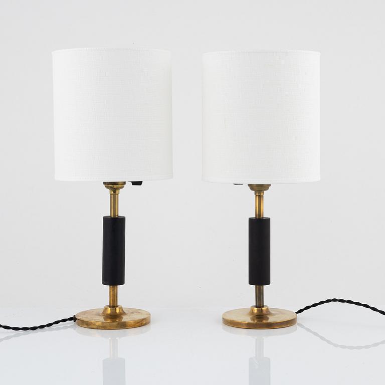 Erik Tidstrand, bordslampor 1 par, modell "27260", Nordiska Kompaniet, 1920-30-tal.