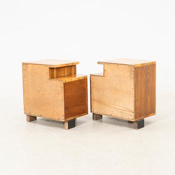 Bedside tables, a pair, Art Deco, first half of the 20th century.