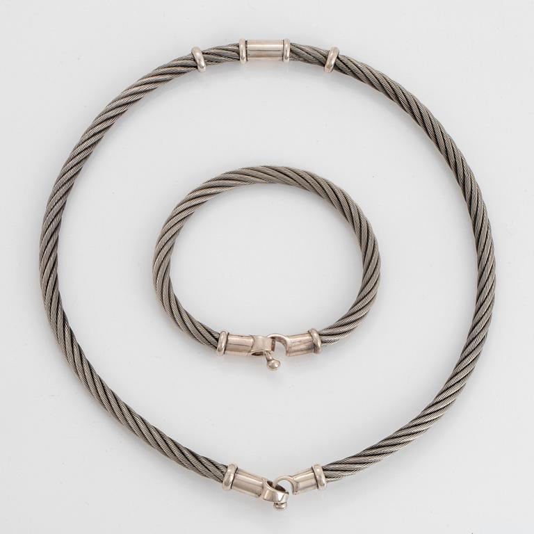 Vivianna Torun Bülow-Hübe, halsband och armband, sterling, egen verkstad 1990-tal.