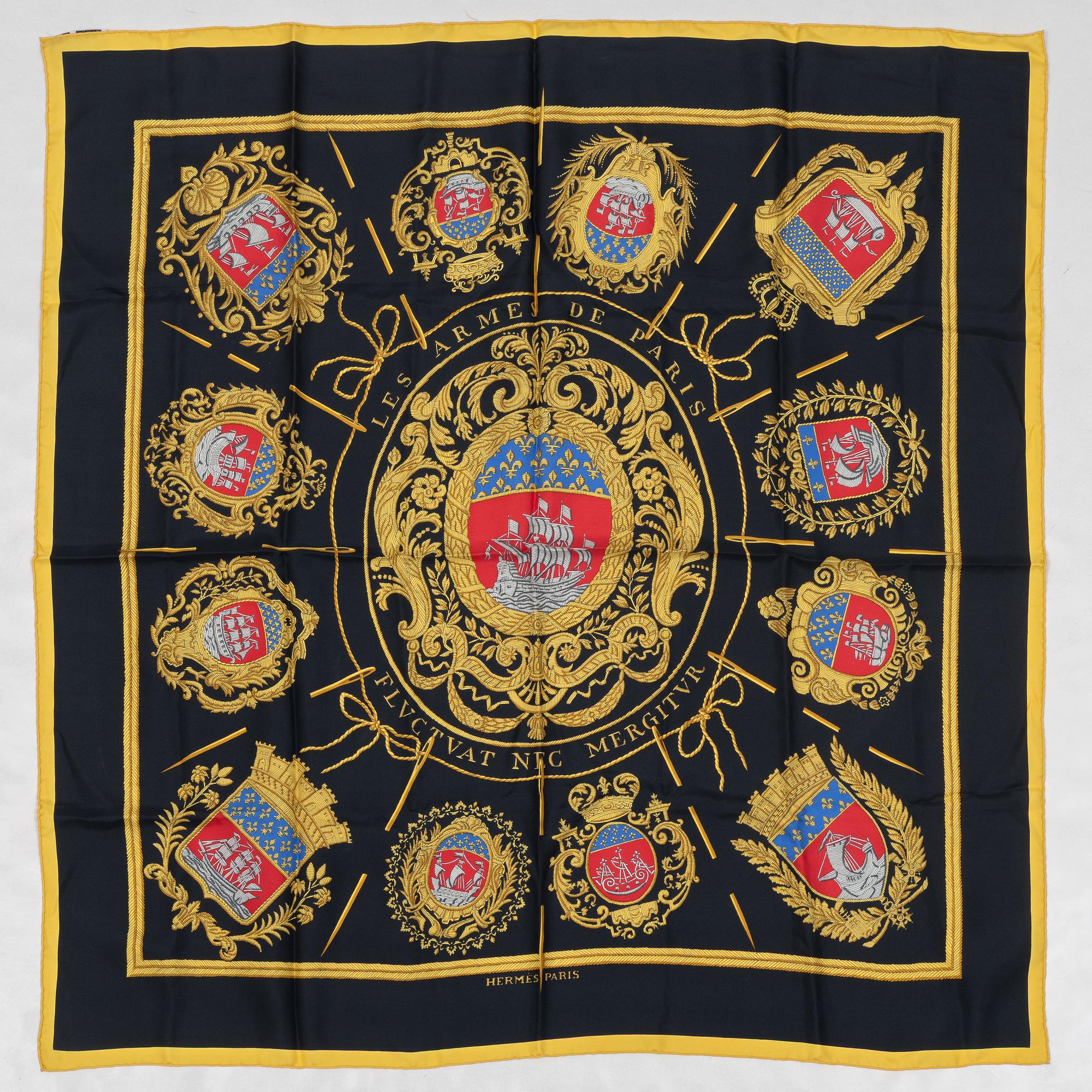 Hermès, scarf, "The Arms of Paris".